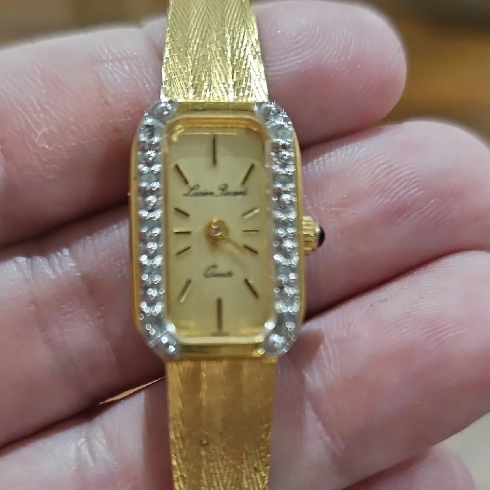 Vintage Lucian Piccard Goldtone Women's Watch with Crystal Detailing